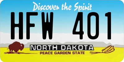ND license plate HFW401