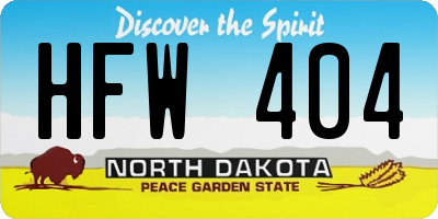 ND license plate HFW404