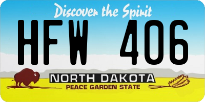 ND license plate HFW406