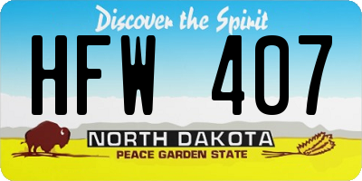 ND license plate HFW407