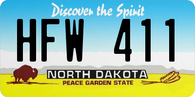 ND license plate HFW411