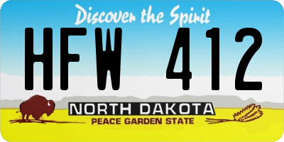 ND license plate HFW412