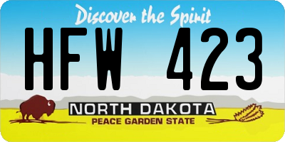 ND license plate HFW423
