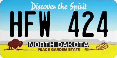 ND license plate HFW424
