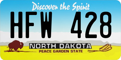 ND license plate HFW428