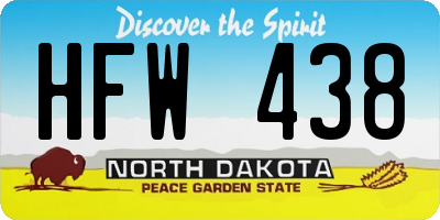 ND license plate HFW438
