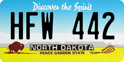 ND license plate HFW442