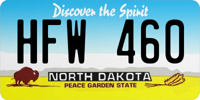 ND license plate HFW460