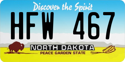 ND license plate HFW467