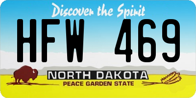 ND license plate HFW469