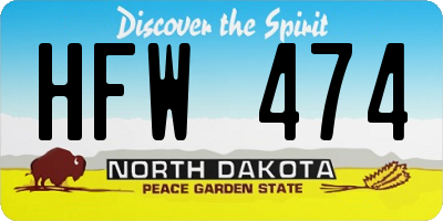 ND license plate HFW474