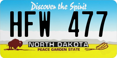 ND license plate HFW477