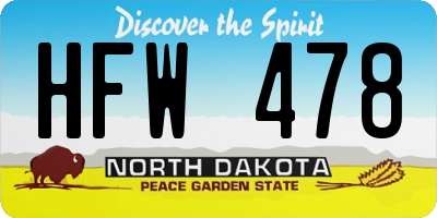 ND license plate HFW478