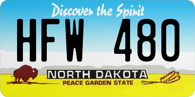 ND license plate HFW480