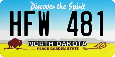 ND license plate HFW481