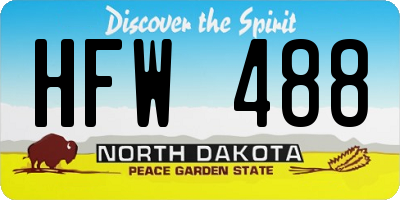 ND license plate HFW488