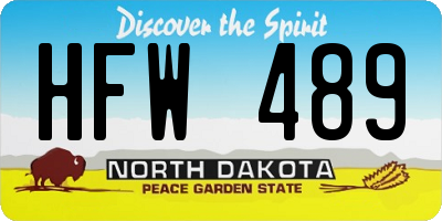 ND license plate HFW489