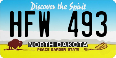 ND license plate HFW493