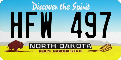 ND license plate HFW497