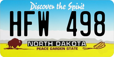 ND license plate HFW498
