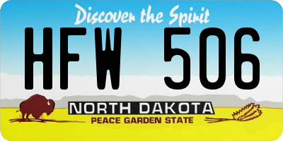 ND license plate HFW506