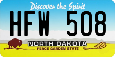 ND license plate HFW508