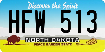 ND license plate HFW513