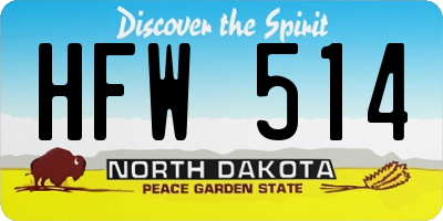 ND license plate HFW514