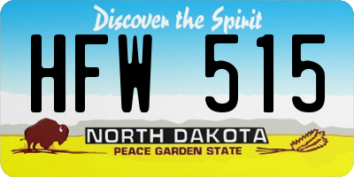 ND license plate HFW515