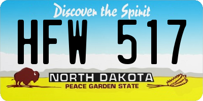 ND license plate HFW517