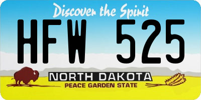 ND license plate HFW525