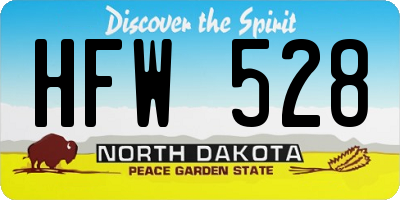 ND license plate HFW528