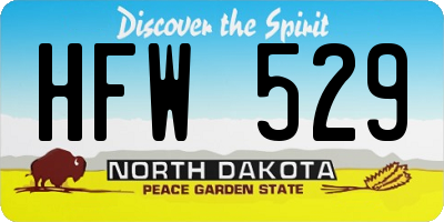 ND license plate HFW529