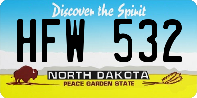 ND license plate HFW532