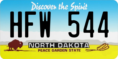 ND license plate HFW544