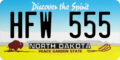 ND license plate HFW555