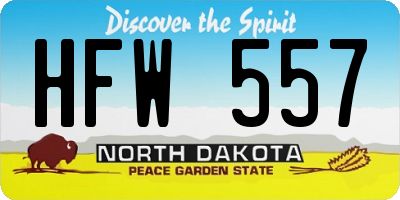 ND license plate HFW557