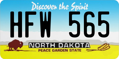 ND license plate HFW565