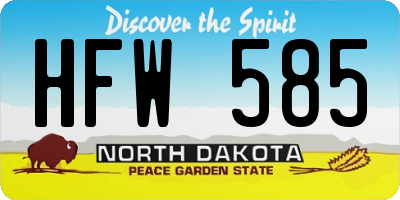 ND license plate HFW585