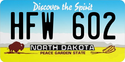 ND license plate HFW602