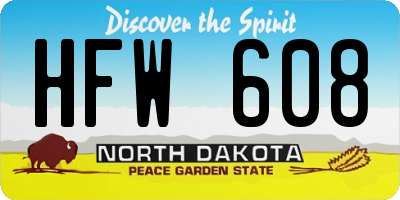 ND license plate HFW608