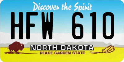 ND license plate HFW610