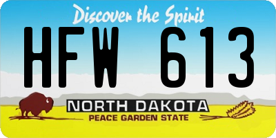 ND license plate HFW613