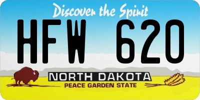 ND license plate HFW620