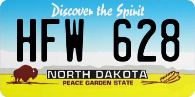 ND license plate HFW628
