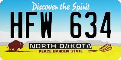 ND license plate HFW634