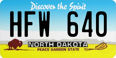 ND license plate HFW640