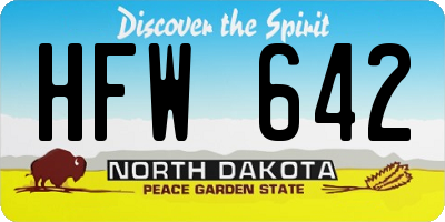 ND license plate HFW642