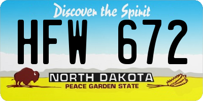 ND license plate HFW672
