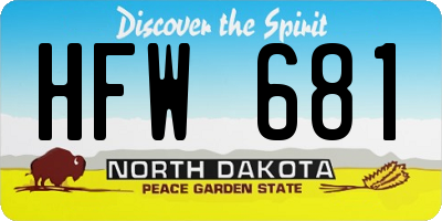 ND license plate HFW681